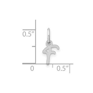 14K White Gold Upper case Letter F Initial Charm