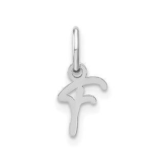 14K White Gold Upper case Letter F Initial Charm