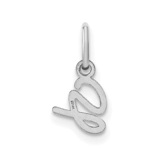 14K White Gold Upper case Letter G Initial Charm