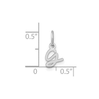 14K White Gold Upper case Letter G Initial Charm