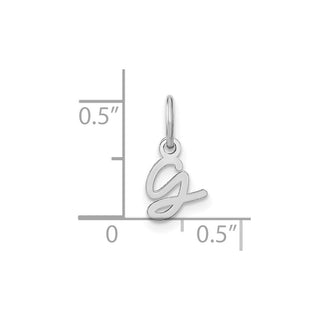 14K White Gold Upper case Letter G Initial Charm