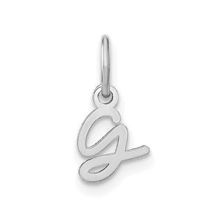 14K White Gold Upper case Letter G Initial Charm