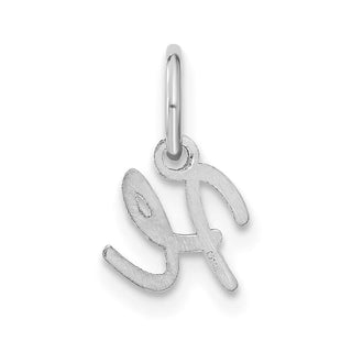 14K White Gold Upper case Letter H Initial Charm