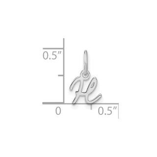 14K White Gold Upper case Letter H Initial Charm