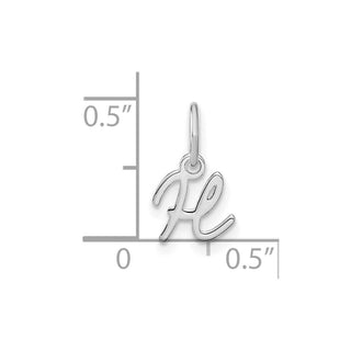 14K White Gold Upper case Letter H Initial Charm
