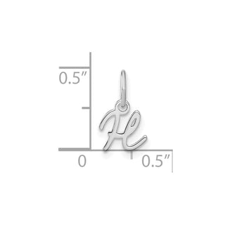 14K White Gold Upper case Letter H Initial Charm