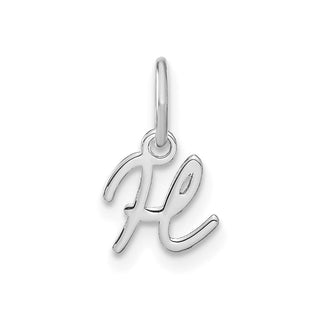 14K White Gold Upper case Letter H Initial Charm