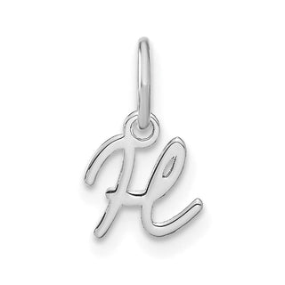 14K White Gold Upper case Letter H Initial Charm