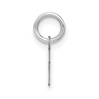 14K White Gold Upper case Letter I Initial Charm