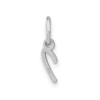14K White Gold Upper case Letter I Initial Charm