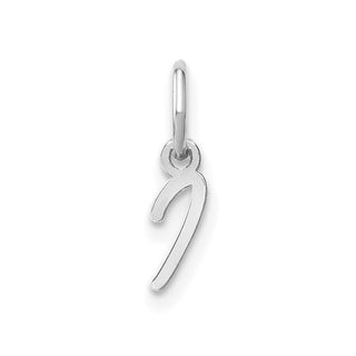 14K White Gold Upper case Letter I Initial Charm