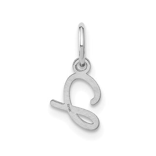 14K White Gold Upper case Letter J Initial Charm