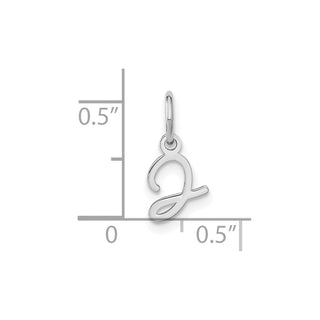 14K White Gold Upper case Letter J Initial Charm