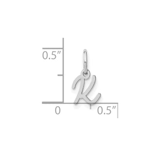 14K White Gold Upper case Letter K Initial Charm