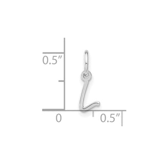 14K White Gold Upper case Letter L Initial Charm