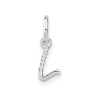 14K White Gold Upper case Letter L Initial Charm