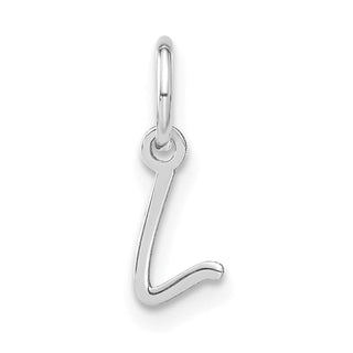 14K White Gold Upper case Letter L Initial Charm