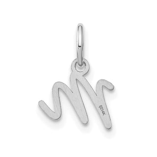 14K White Gold Upper case Letter M Initial Charm