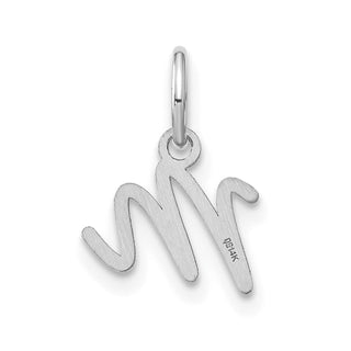14K White Gold Upper case Letter M Initial Charm