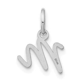 14K White Gold Upper case Letter M Initial Charm
