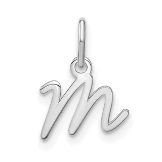 14K White Gold Upper case Letter M Initial Charm