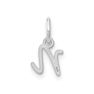 14K White Gold Upper case Letter N Initial Charm