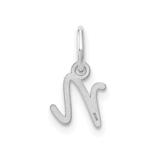 14K White Gold Upper case Letter N Initial Charm