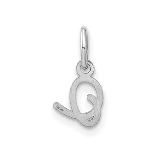 14K White Gold Upper case Letter O Initial Charm