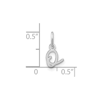 14K White Gold Upper case Letter O Initial Charm