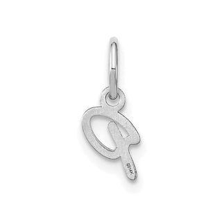 14K White Gold Upper case Letter P Initial Charm