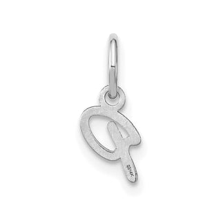14K White Gold Upper case Letter P Initial Charm