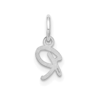 14K White Gold Upper case Letter R Initial Charm