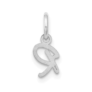 14K White Gold Upper case Letter R Initial Charm