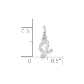 14K White Gold Upper case Letter S Initial Charm