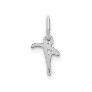 14K White Gold Upper case Letter T Initial Charm