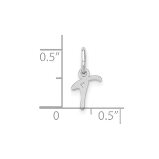 14K White Gold Upper case Letter T Initial Charm