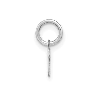14K White Gold Upper case Letter V Initial Charm