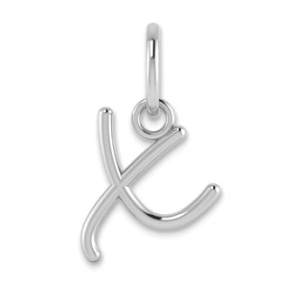14K White Gold Upper case Letter X Initial Charm