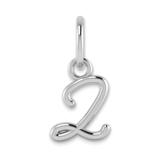 14K White Gold Upper case Letter Z Initial Charm