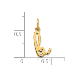 14k Yellow Gold Lower Case Letter B Initial Charm XNA1307Y/B