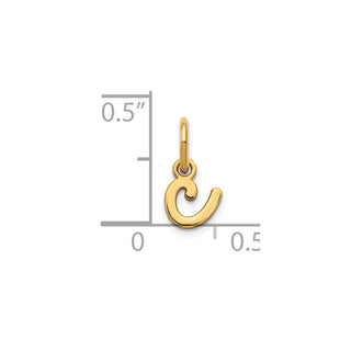 14k Yellow Gold Lower Case Letter C Initial Charm XNA1307Y/C