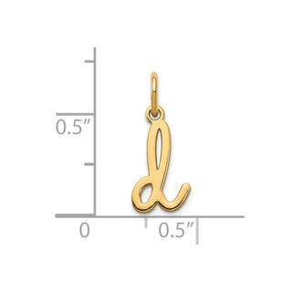 14k Yellow Gold Lower Case Letter D Initial Charm XNA1307Y/D