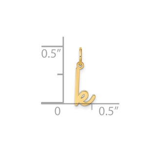 14k Yellow Gold Lower Case Letter K Initial Charm XNA1307Y/K