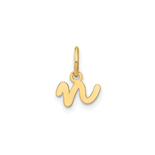 14k Yellow Gold Lower Case Letter N Initial Charm XNA1307Y/N
