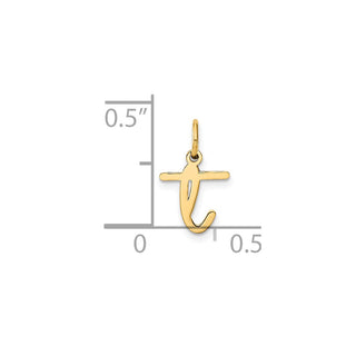 14k Yellow Gold Lower Case Letter T Initial Charm XNA1307Y/T