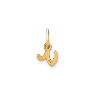 14k Yellow Gold Lower Case Letter V Initial Charm XNA1307Y/V