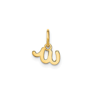 14k Yellow Gold Lower Case Letter W Initial Charm