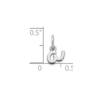 14k White Gold Lower Case Letter A Initial Charm