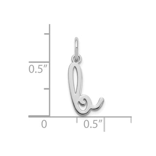 14k White Gold Lower Case Letter B Initial Charm