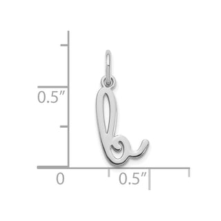 14k White Gold Lower Case Letter B Initial Charm